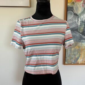 Sadie & Sage Multicolor Striped Short Sleeve Top